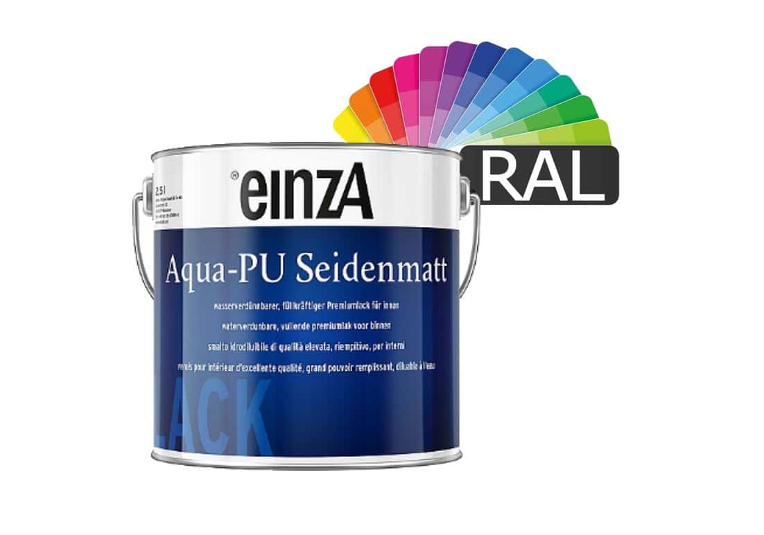 Aqua PU Seidenmatt RAL Farben 1L