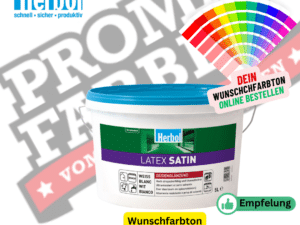 HERBOL ZENIT POWER 5 L SUPERDECKENDE ELF-WANDFARBE DER HÖCHSTEN QUALITÄTSKLASSE - WEIS Brillantes, strahlendes Weiß Maximale Ergiebigkeit Deckt in den meisten Fällen mit einem Anstrich Schnelle und exzellente Verarbeitung durch verarbeitungsfreundliche Konsistenz und lange Offenzeit Emissions- und geruchsarm, lösemittel- und weichmacherfrei Sicherheitshinweise: P102 Darf nicht in die Hände von Kindern gelangen. P101 Ist ärztlicher Rat erforderlich, Verpackung oder Kennzeichnungsetikett bereithalten. P262 Nicht in die Augen, auf die Haut oder auf die Kleidung gelangen lassen. P312 Bei Unwohlsein GIFTINFORMATIONSZENTRUM oder Arzt anrufen. P501 Inhalt/Behälter gemäß den lokalen/ nationalen Vorschriften der Entsorgung