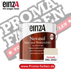 einzA Novasol HW Lasur (RAL 1013 Perlweiß) Lasierender Wetterschutz für außen