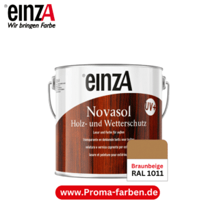 einzA Novasol HW Lasur (RAL 1011 Braunbeige) Lasierender Wetterschutz für außen – Bild 3