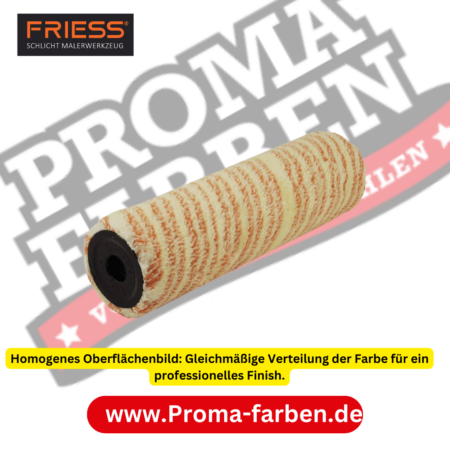 Die FRIESS Malerstreif Exquisit-Farbwalze mit 25 cm Breite verkörpert die höchste Qualität unter den Profi-Farbwalzenbezügen. Ihre strapazierfähige Konstruktion gewährleistet eine lange Lebensdauer und überzeugt durch herausragende Leistungsfähigkeit. Mit einem großzügigen Walzenkern von 57 mm Durchmesser bietet sie eine außergewöhnliche Farbaufnahme und -abgabe, die selbst anspruchsvollste Malerarbeiten mühelos bewältigt.