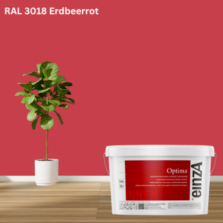 a bucket of paint next to a plant