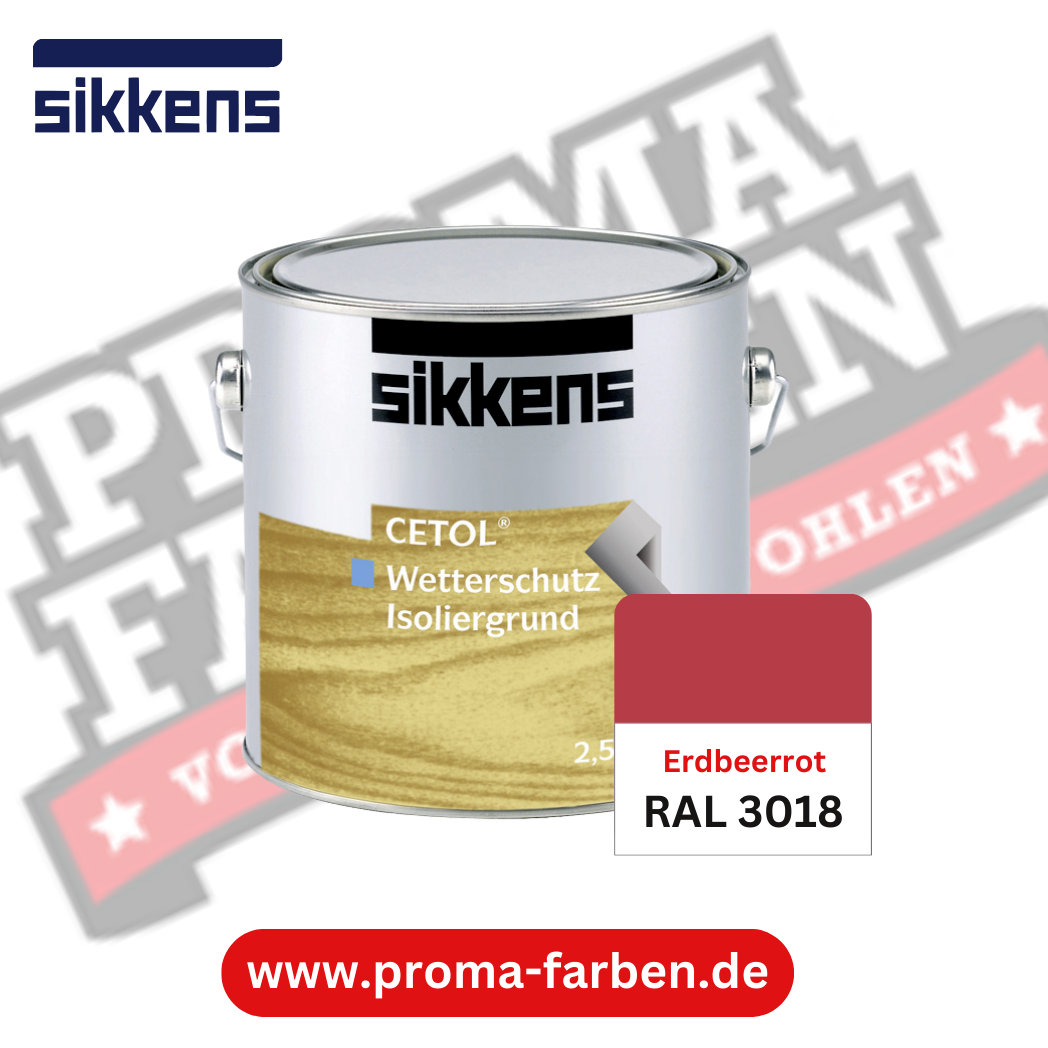 Sikkens Cetol Wetterschutzfarbe RAL 3018 Erdbeerrot Sikkens Cetol Wetterschutzfarbe RAL 3018 Erdbeerrot