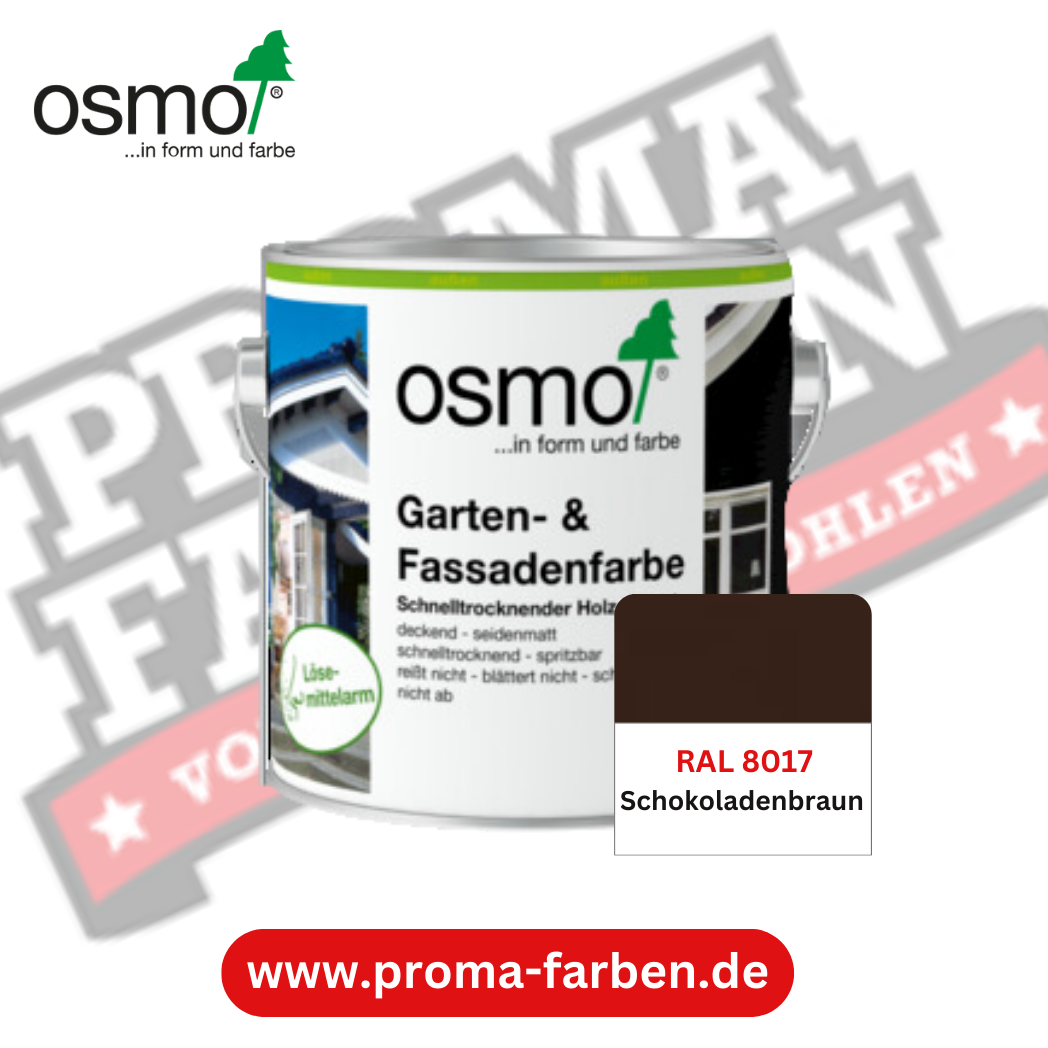Osmo Garten und Fassadenfarbe RAL 8017 Schokoladenbraun