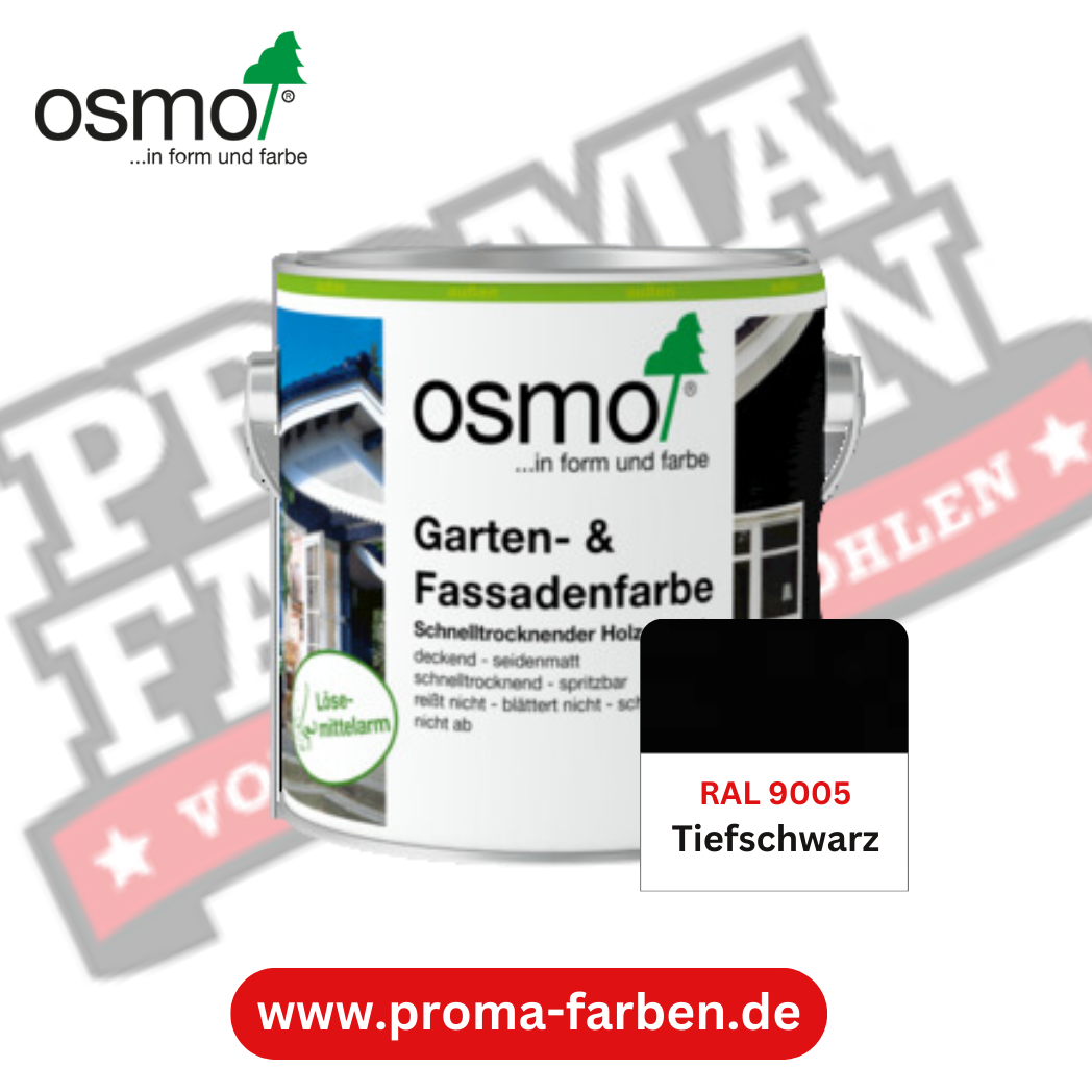 Osmo Garten und Fassadenfarbe RAL 9005 Tiefschwarz