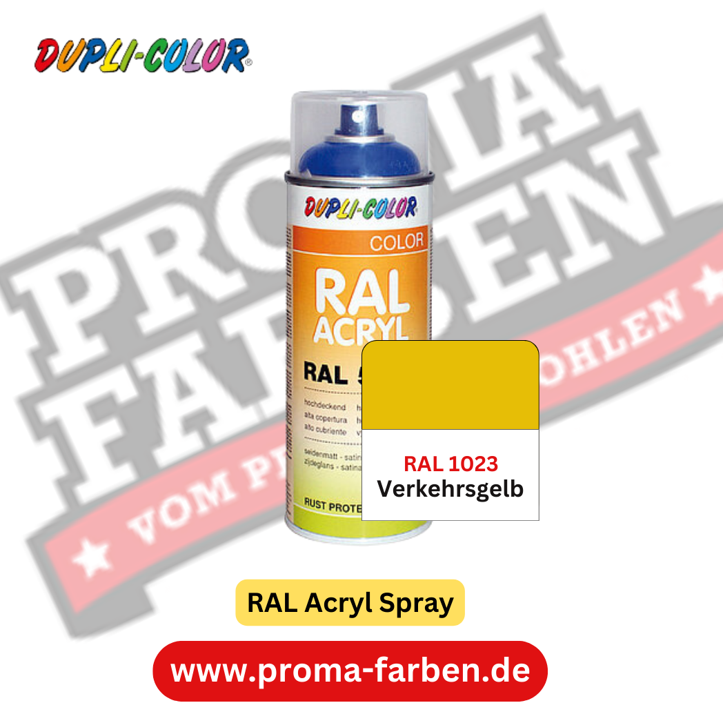 Dupli-Color RAL Acryl Spray RAL 1023 Verkehrsgelb Dupli-Color RAL Acryl Spray RAL 1023 Verkehrsgelb