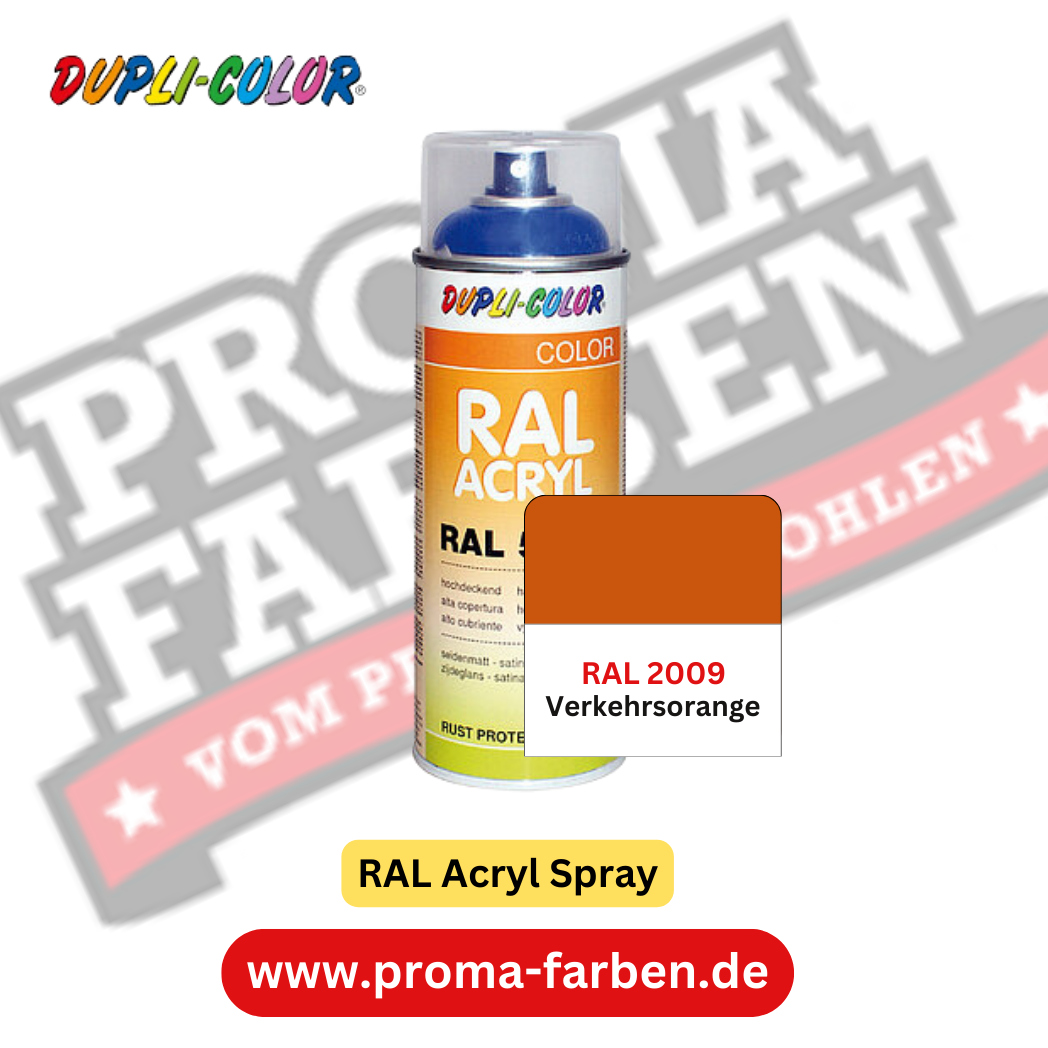 Dupli-Color RAL Acryl Spray RAL 2009 Verkehrsorange Dupli-Color RAL Acryl Spray RAL 2009 Verkehrsorange